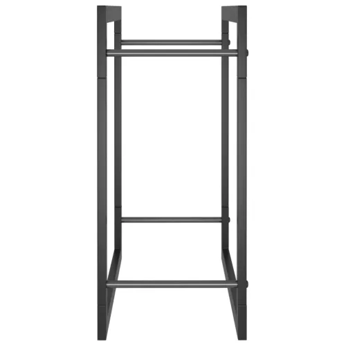  fekete acél tűzifatároló állvány 50 x 28 x 56 cm