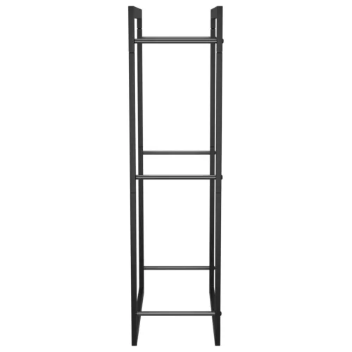  fekete acél tűzifatároló állvány 50x28x94 cm
