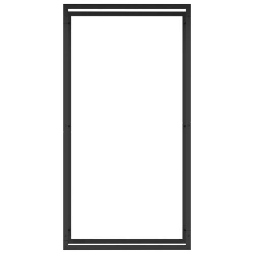  fekete acél tűzifatároló állvány 80x28x154 cm