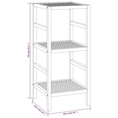  tömör diófa fürdőszobapolc 35,5 x 35,5 x 79 cm