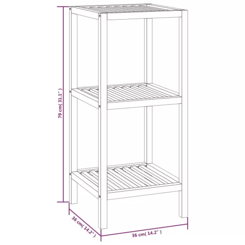  tömör diófa fürdőszobapolc 36 x 36 x 79 cm