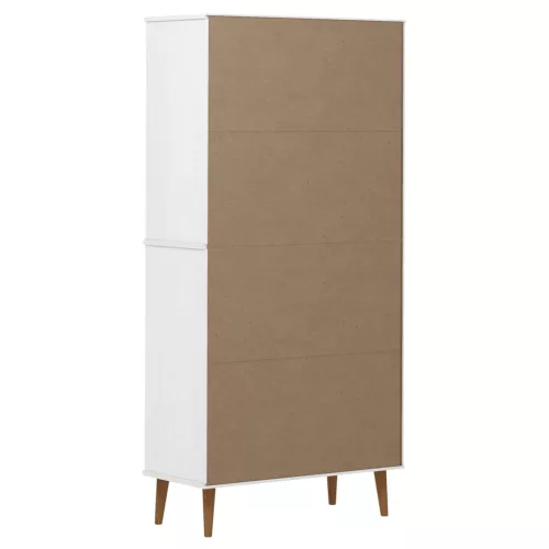  MOLDE fehér tömör fenyőfa könyvszekrény 85 x 35 x 170,5 cm