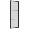  fekete matt üveg és alumínium beltéri ajtó 76 x 201,5 cm
