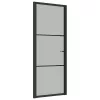  fekete matt üveg és alumínium beltéri ajtó 83 x 201,5 cm