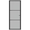  fekete matt üveg és alumínium beltéri ajtó 83 x 201,5 cm