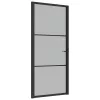  fekete matt üveg és alumínium beltéri ajtó 93 x 201,5 cm