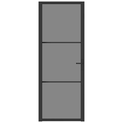  fekete ESG üveg és alumínium beltéri ajtó 76 x 201,5 cm