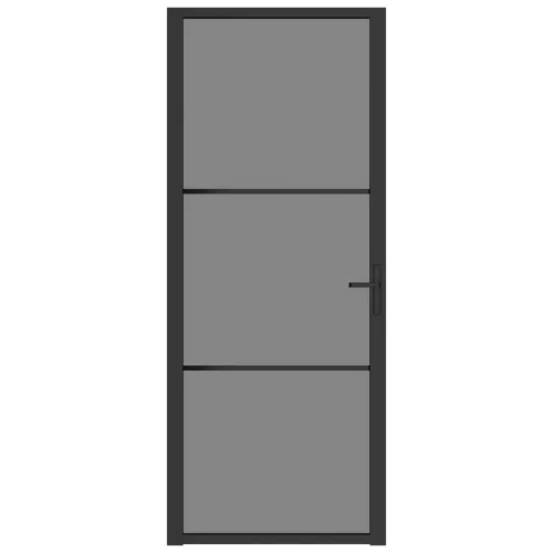  fekete ESG üveg és alumínium beltéri ajtó 83 x 201,5 cm