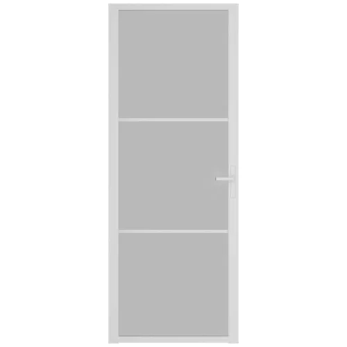  fehér matt üveg és alumínium beltéri ajtó 76 x 201,5 cm