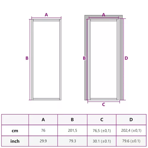  fehér matt üveg és alumínium beltéri ajtó 76 x 201,5 cm
