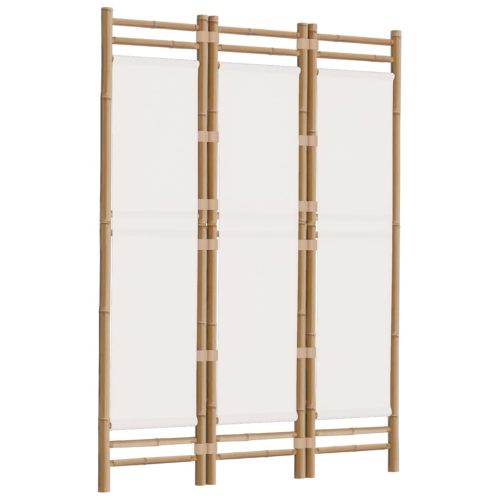  3 paneles összecsukható bambusz és vászon térelválasztó 120 cm