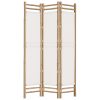  3 paneles összecsukható bambusz és vászon térelválasztó 120 cm