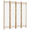  4 paneles összecsukható bambusz és vászon térelválasztó 160 cm