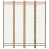  4 paneles összecsukható bambusz és vászon térelválasztó 160 cm
