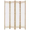  4 paneles összecsukható bambusz és vászon térelválasztó 160 cm