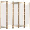  5 paneles összecsukható bambusz és vászon térelválasztó 200 cm