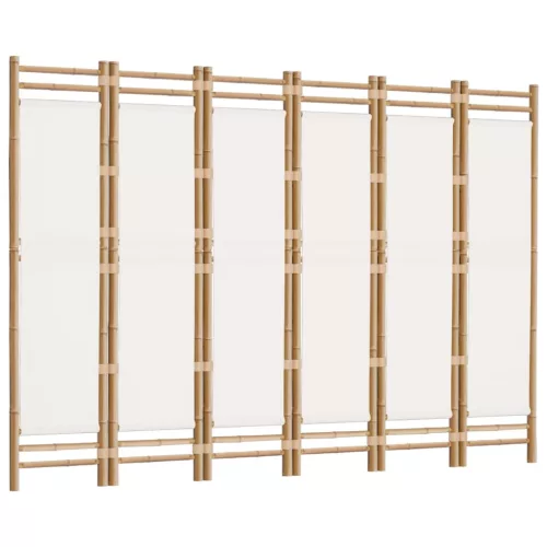  6 paneles összecsukható bambusz és vászon térelválasztó 240 cm