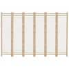  6 paneles összecsukható bambusz és vászon térelválasztó 240 cm