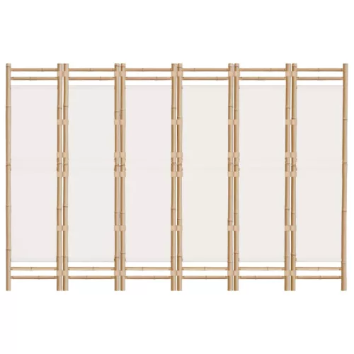  6 paneles összecsukható bambusz és vászon térelválasztó 240 cm
