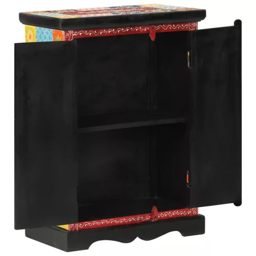  tömör mangófa kézzel festett kisszekrény ajtókkal 53x30x75 cm