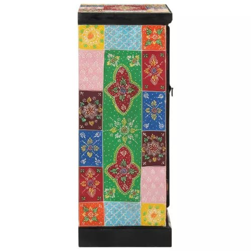  tömör mangófa kézzel festett kisszekrény ajtókkal 53x30x75 cm