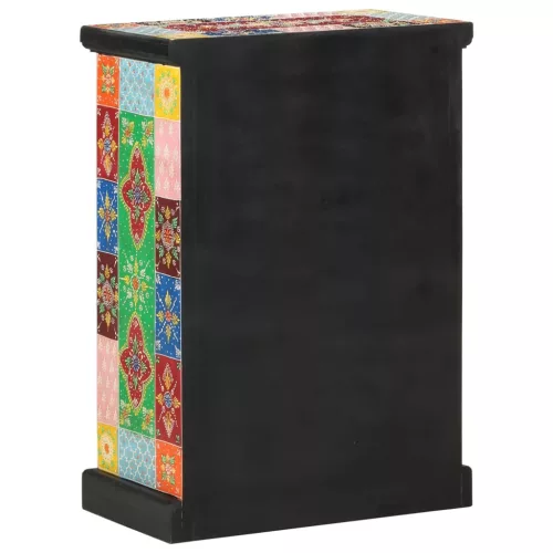  tömör mangófa kézzel festett kisszekrény ajtókkal 53x30x75 cm