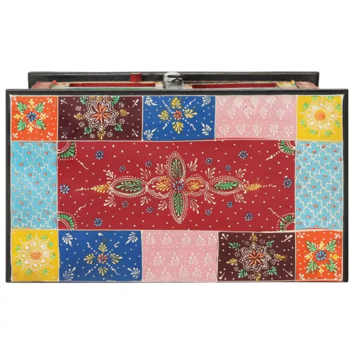  tömör mangófa kézzel festett kisszekrény ajtókkal 53x30x75 cm