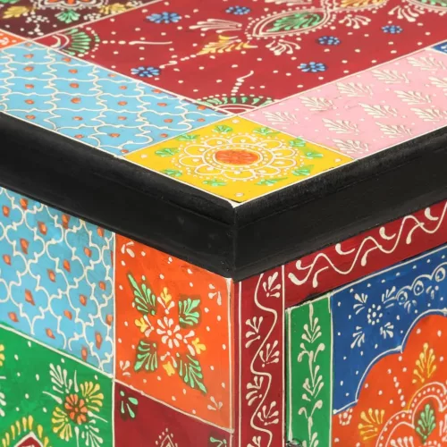  tömör mangófa kézzel festett kisszekrény ajtókkal 53x30x75 cm