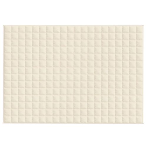  világos krémszínű szövet súlyozott takaró 138 x 200 cm 10 kg