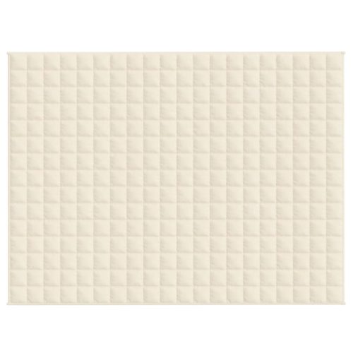  világos krémszínű szövet súlyozott takaró 150 x 200 cm 11 kg