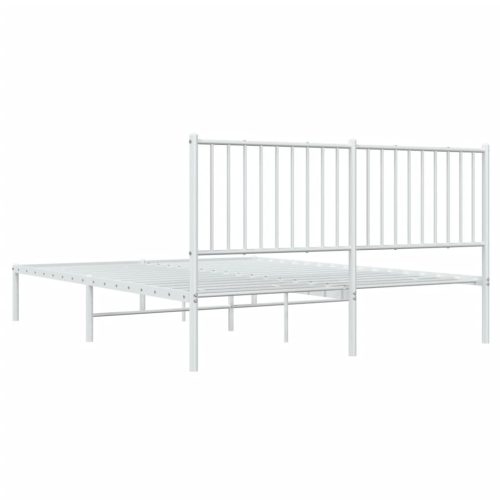  fehér fém ágykeret fejtámlával 160 x 200 cm