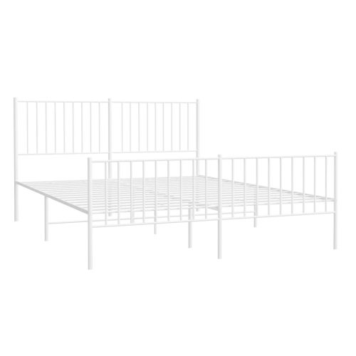  fehér fém ágykeret fej- és lábtámlával 160x200 cm