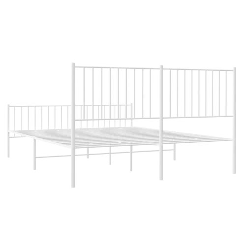  fehér fém ágykeret fej- és lábtámlával 160x200 cm