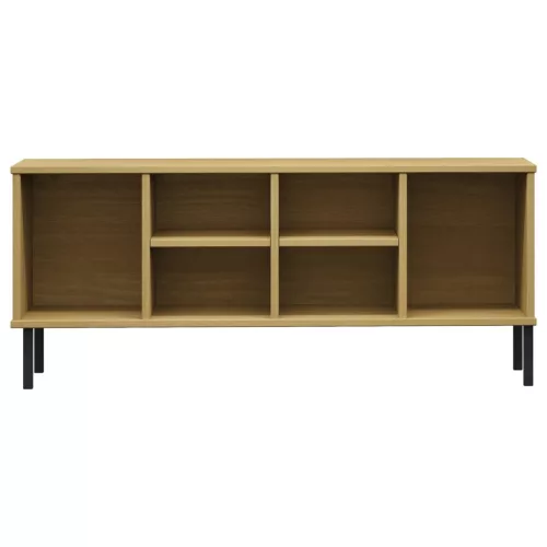  OSLO barna tömör fa cipőszekrény fém lábakkal 106 x 35 x 45 cm