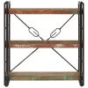  3 szintes újrahasznosított fa és vas könyvespolc 77x30x80 cm