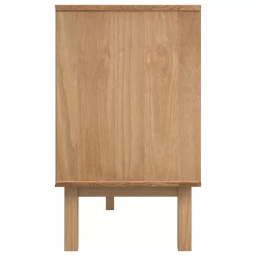  OTTA barna és fehér tömör fenyőfa tálalószekrény 114x43x73,5 cm