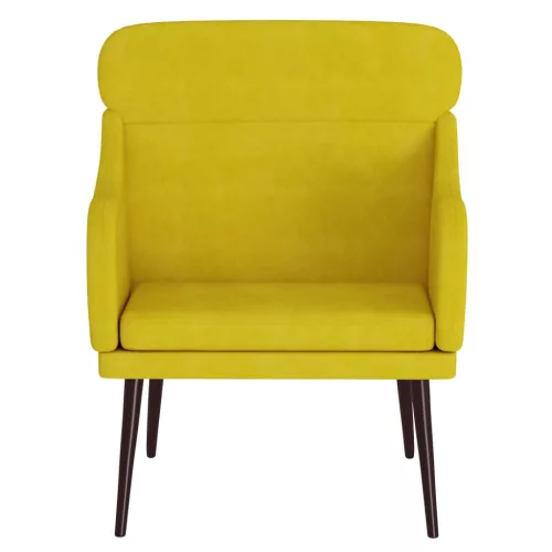  sárga bársonyfotel 63 x 76 x 80 cm