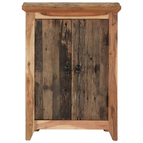  tömör újrahasznosított és akácfa tálalószekrény 55 x 33 x 75 cm