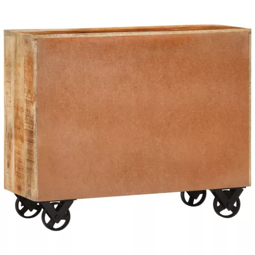  tömör nyers mangófa tálalószekrény 3 fiókkal 80x30x65 cm