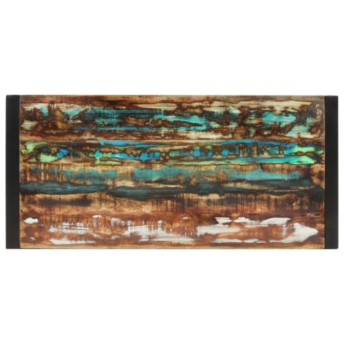  tömör újrahasznosított fa étkezőasztal 120 x 55 x 76 cm