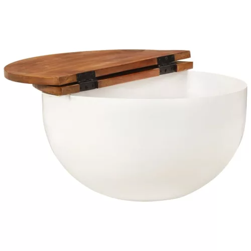  fehér újrahasznosított fa dohányzóasztal 50x27 cm