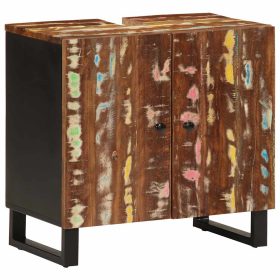    tömör újrahasznosított- és szerelt fa mosdószekrény 62x33x58 cm