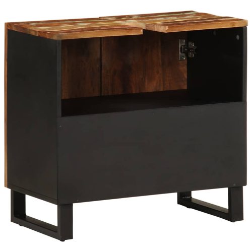  tömör újrahasznosított- és szerelt fa mosdószekrény 62x33x58 cm