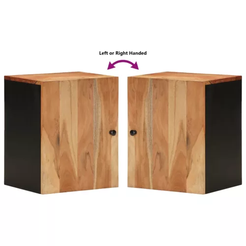  tömör akácfa falra szerelhető fürdőszobaszekrény 38x33x48 cm