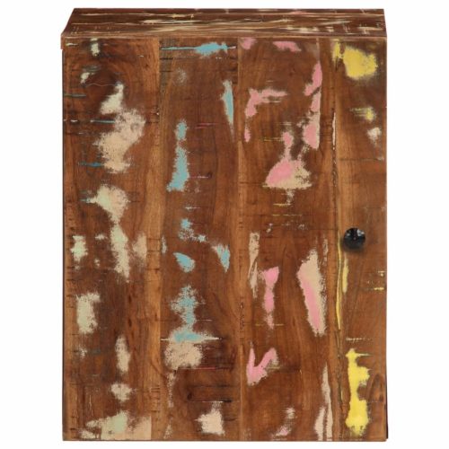  tömör újrahasznosított fa fali fürdőszobaszekrény 38x33x48 cm