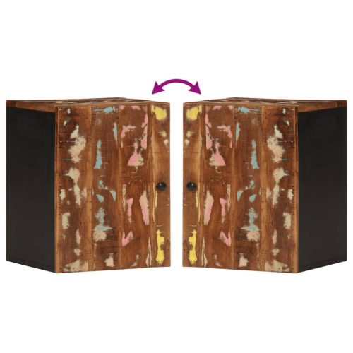  tömör újrahasznosított fa fali fürdőszobaszekrény 38x33x48 cm