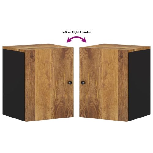  tömör mangófa falra szerelhető fürdőszobaszekrény 38x33x48 cm