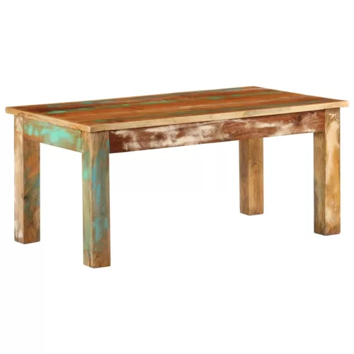  tömör újrahasznosított fa dohányzóasztal 100 x 55 x 45 cm
