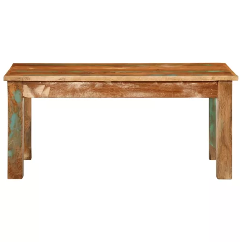  tömör újrahasznosított fa dohányzóasztal 100 x 55 x 45 cm