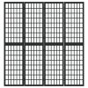  4 paneles fekete japán stílusú összecsukható paraván 160x170 cm